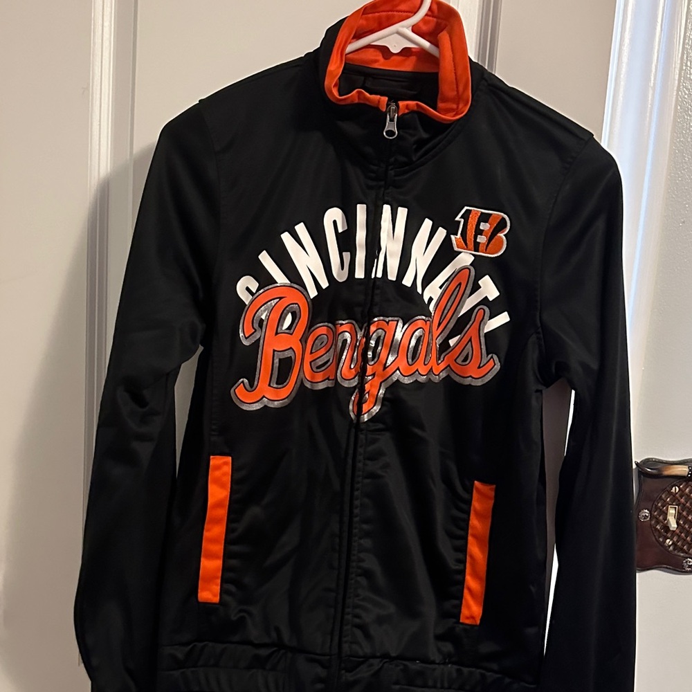 NFL Cincinnati Bengals Black and Orange Varsity Jacket